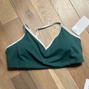 Athleta Green Bikini Top with White Trim